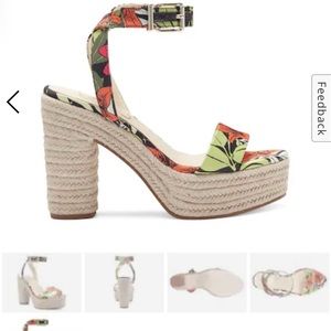 New Jessica Simpson platform floral strap sandals 7 1/2